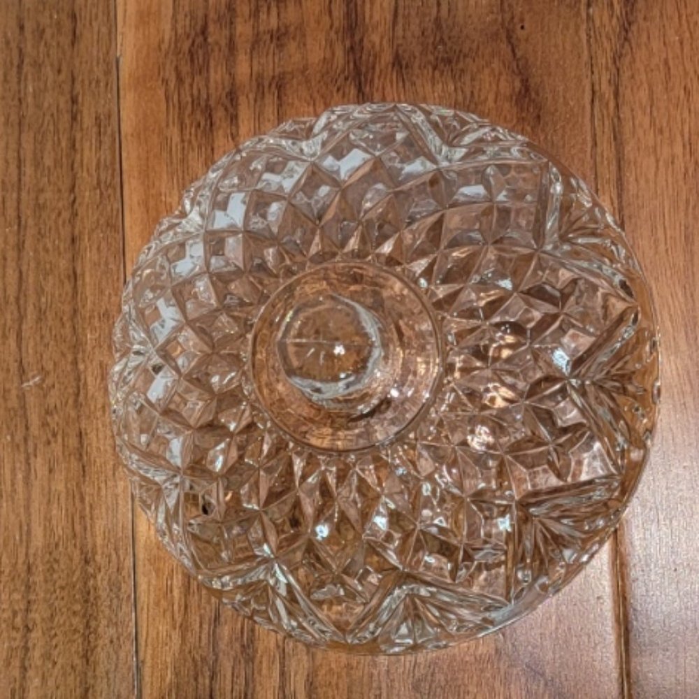 Vintage cut glass candy dish lid